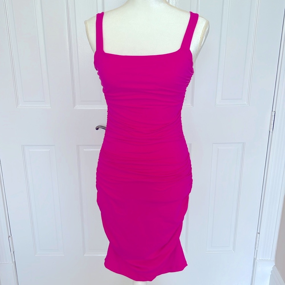 Hot pink Susana Monaco rouched dress size small